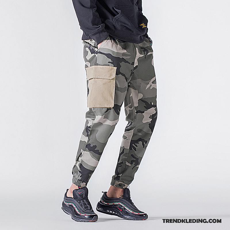 Cargobroek Heren Cargo Broek Casual Strak Trend Jeugd Mannelijk Camouflage