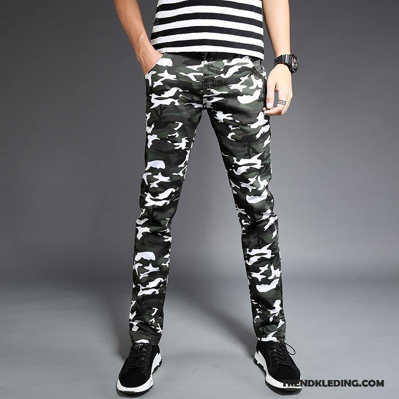 Cargobroek Heren Cargo Broek Dun Sport Voorjaar Potlood Broek Slim Fit Camouflage Kleur