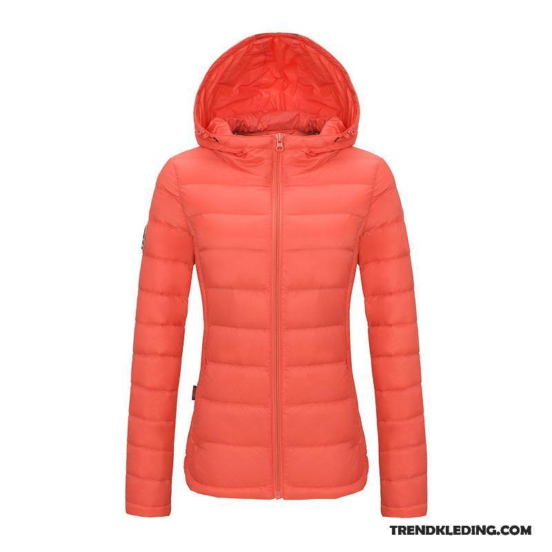 Donsjas Dames Lichte En Dun 2018 Warme Hoodie Kort Nieuw Oranje Geel