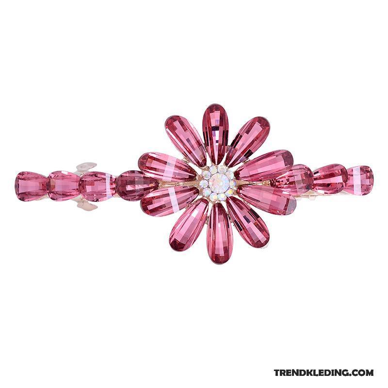 Haarspeld Dames Bloemen Hoofdtooi Gemiddelde Haaraccessoires Kristal Elegante Roze