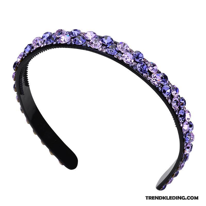 Haarspeld Dames Strass Eenvoudig Alle Wedstrijden Haaraccessoires Haarclip Elegante Paars