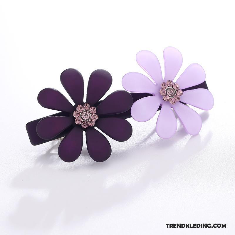 Haarspeld Dames Veerklemmen Mini Bloemen Hoofdtooi Nieuw Haarclip Purper