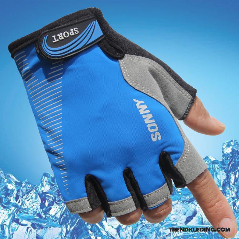 Handschoenen Heren Paardrijden Zomer Zonnebrandcrème Geschiktheid Alpinisme Outdoor Marineblauw