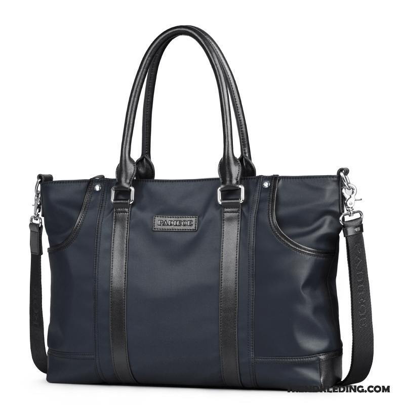 Handtas Heren Canvas Casual Business Aktetas Nieuw Trend Marineblauw