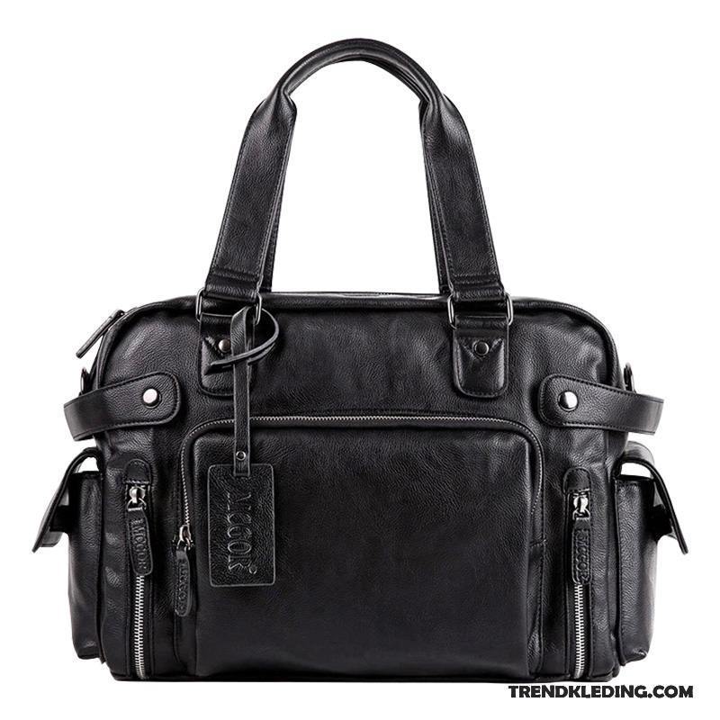 Handtas Heren Casual Business Messenger Tas Schoudertas Reizen Trend Zwart