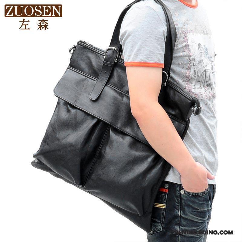 Handtas Heren Grote Capaciteit Messenger Tas Trend Casual Zwart