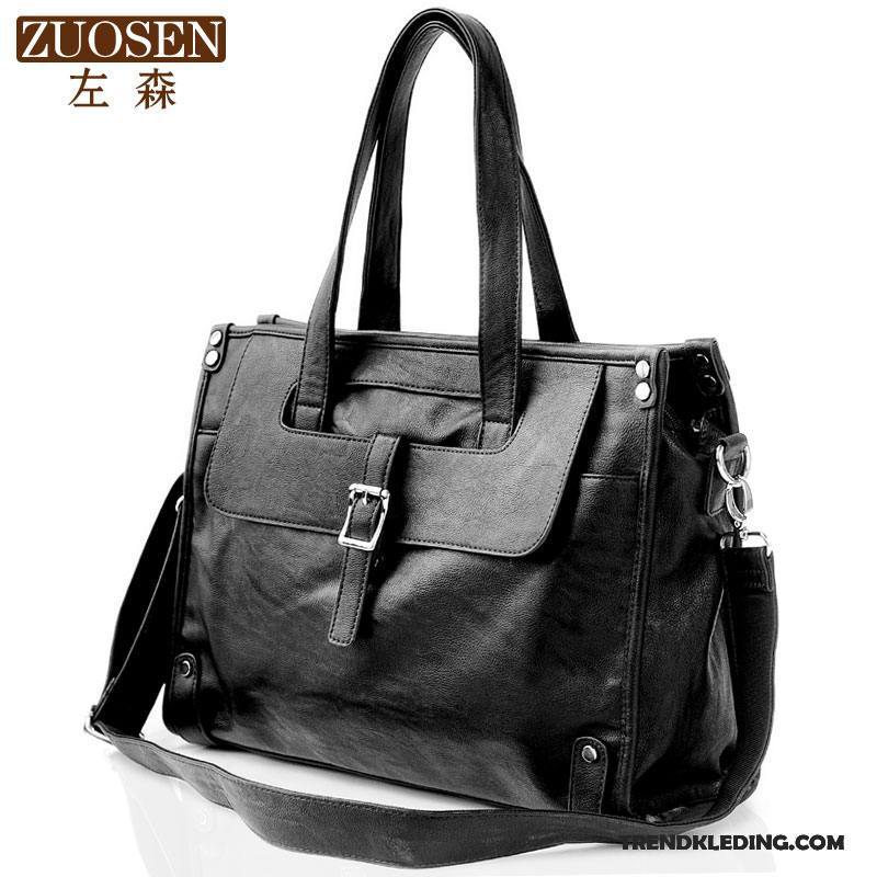 Handtas Heren Messenger Tas Vintage Casual Rugzak Reizen Schoudertas Zwart