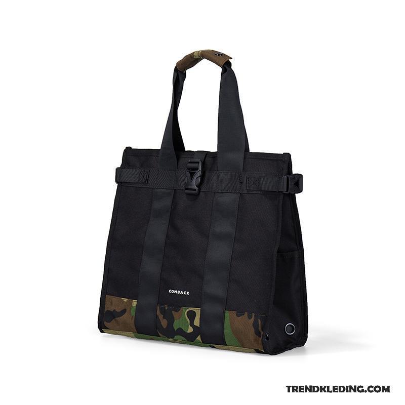 Handtas Heren Origineel Casual Persoonlijkheid Dames Bedrukken Reizen Camouflage Zwart