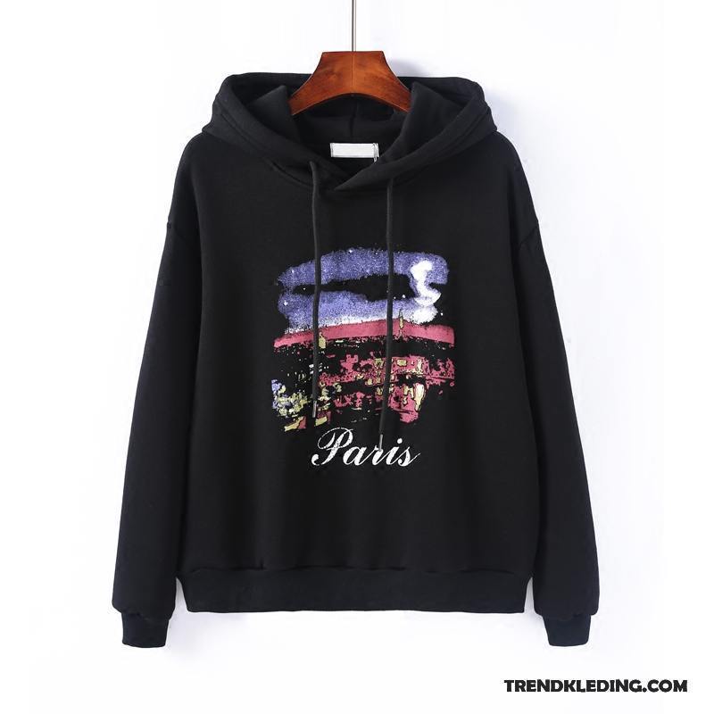 Hoodie Dames Plus Kasjmier Pullover Losse Dikke Jas Zwart