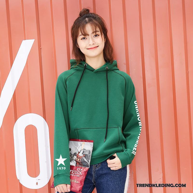 Hoodie Dames Voorjaar Losse Herfst Student Nieuw 2018 Groen