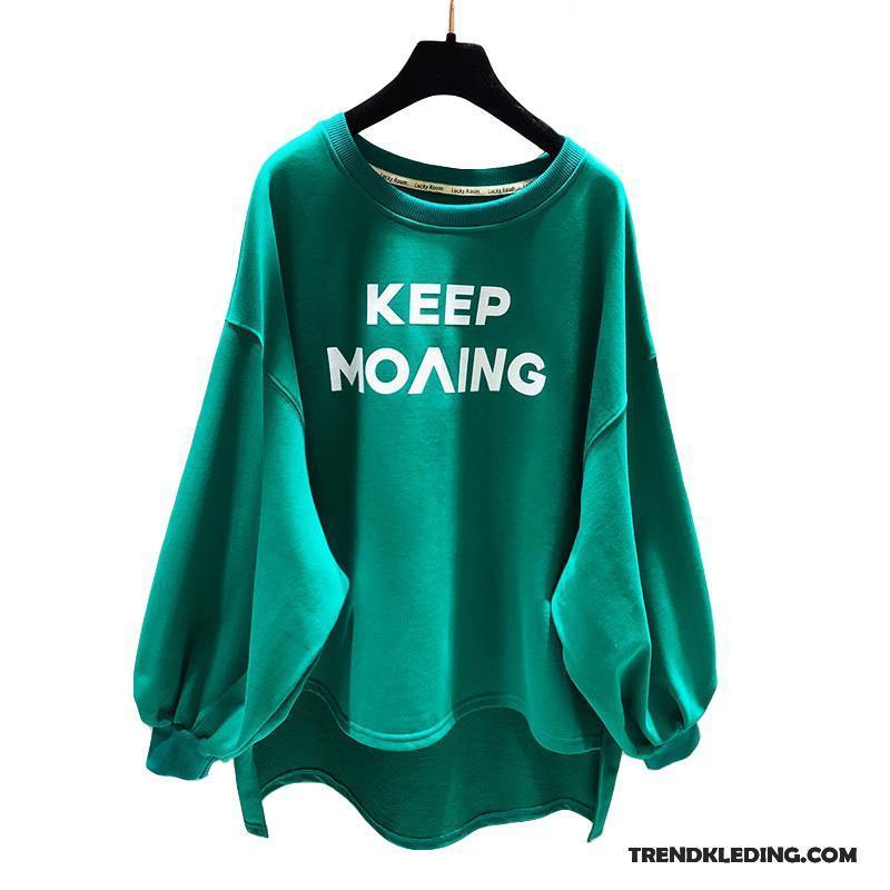 Hoodie Dames Voorjaar Vleermuizen Trend 2018 Losse Pullover Groen