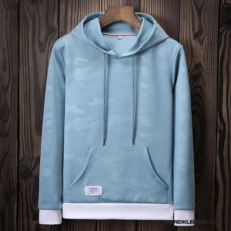 Hoodie Heren Jeugd Casual Jas Nieuw Sport Voorjaar Camouflage Blauw