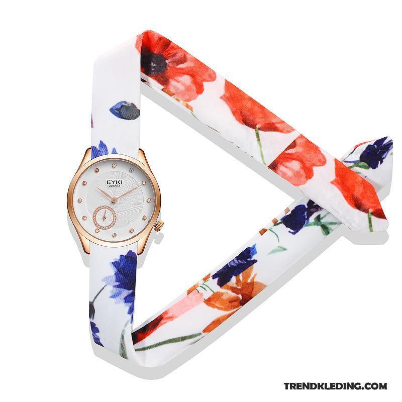 Horloge Dames Kunst Decoratie Trend Mini Vers Elegante Wit