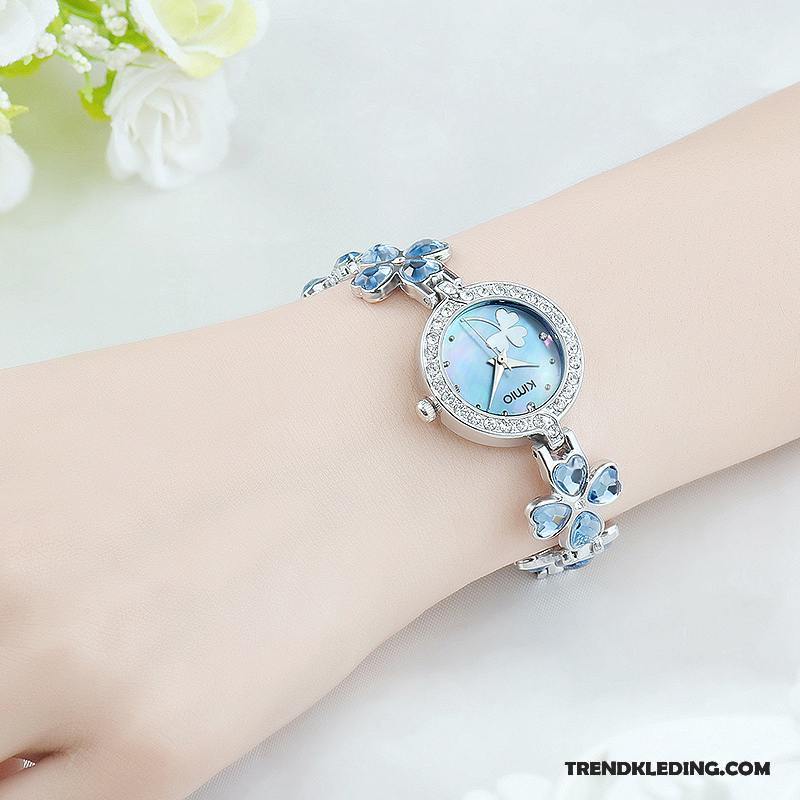 Horloge Dames Meisje Student Mini Trend Gemiddelde Kunst Blauw