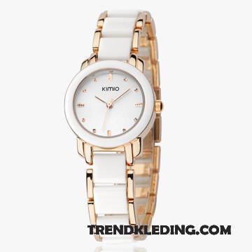 Horloge Dames Student Bloemen Hart Eenvoudig Verjaardagscadeau Trend Wit