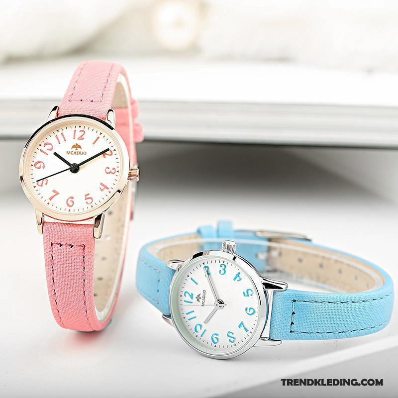 Horloge Dames Verjaardagscadeau Schattig Meisje Trend Kind Student Blauw