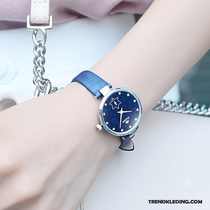 Horloge Dames Vers Gemiddelde Eenvoudig Meisje Mini Student Blauw