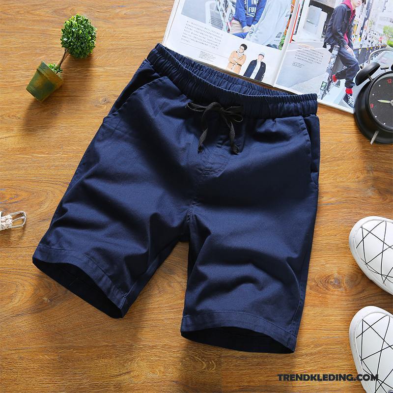 Korte Broek Heren Mannelijk Slim Fit Zomer Jeugd Grote Maten Trend Marineblauw