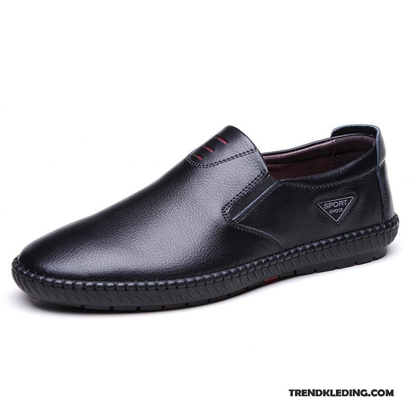 Leren Schoenen Heren Echt Leer Mannen Ademende Voorjaar Zachte Zolen Slip On