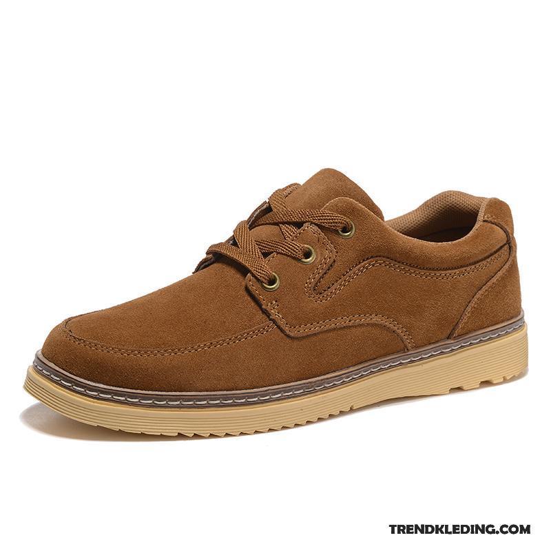 Leren Schoenen Heren Trend Zomer Skateboard Schoenen Brits Casual Alle Wedstrijden Bruine