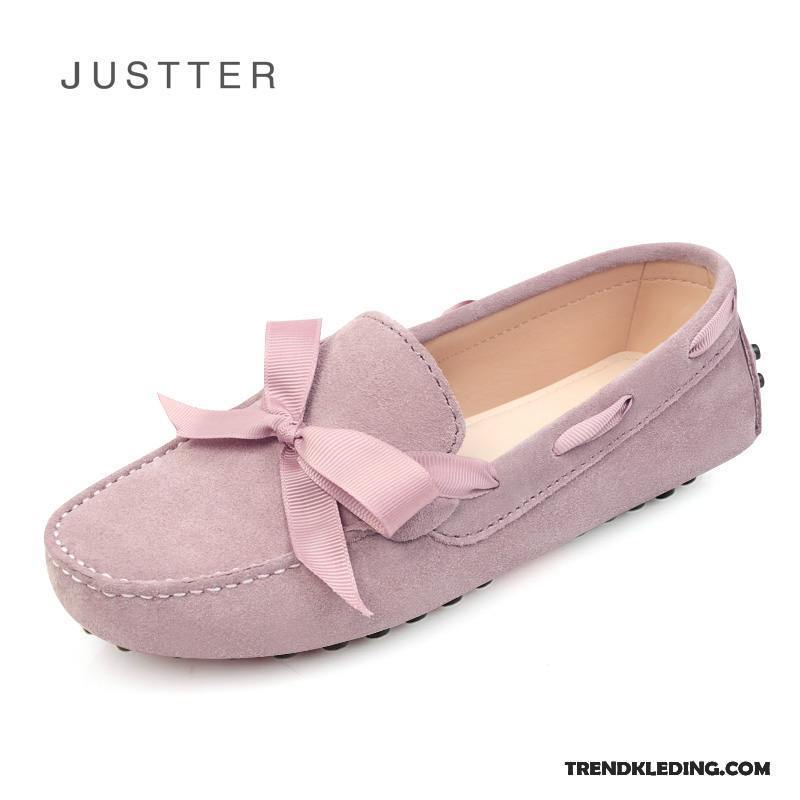 Mocassins Dames Vlinderdas Casual Mooie Voorjaar Dunne Schoenen Roze