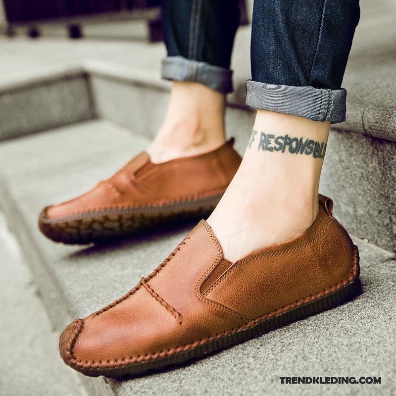 Mocassins Heren 2018 Bootschoenen Casual Slip On Jeugd Voorjaar Bruine