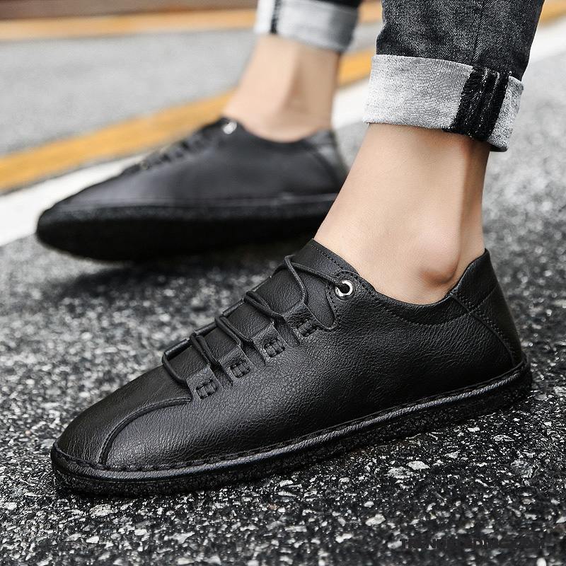 Mocassins Heren Casual Bedrijf Trend Schoenen Kant Voorjaar Zwart