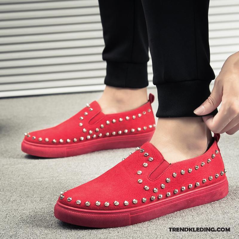 Mocassins Heren Skateboard Schoenen Trend Bootschoenen Voorjaar Slip On Mannen Rood