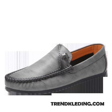 Mocassins Heren Slip On Alle Wedstrijden Casual Loafers Trend Voorjaar Grijs