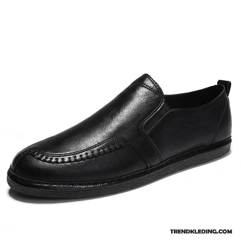 Mocassins Heren Trend Slip On Brits Schoenen Leren Schoenen Voorjaar Zwart