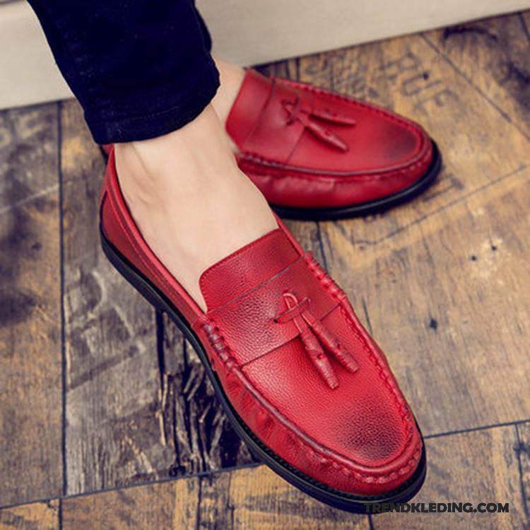 Mocassins Heren Trend Zomer Casual Elke Dag Jeugd Schoenen Rood