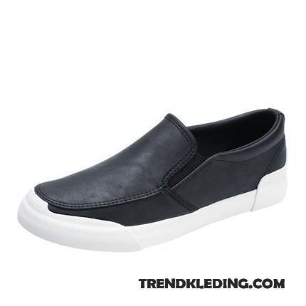 Mocassins Heren Voorjaar Loafers Trend Canvas Casual Mannen Zwart