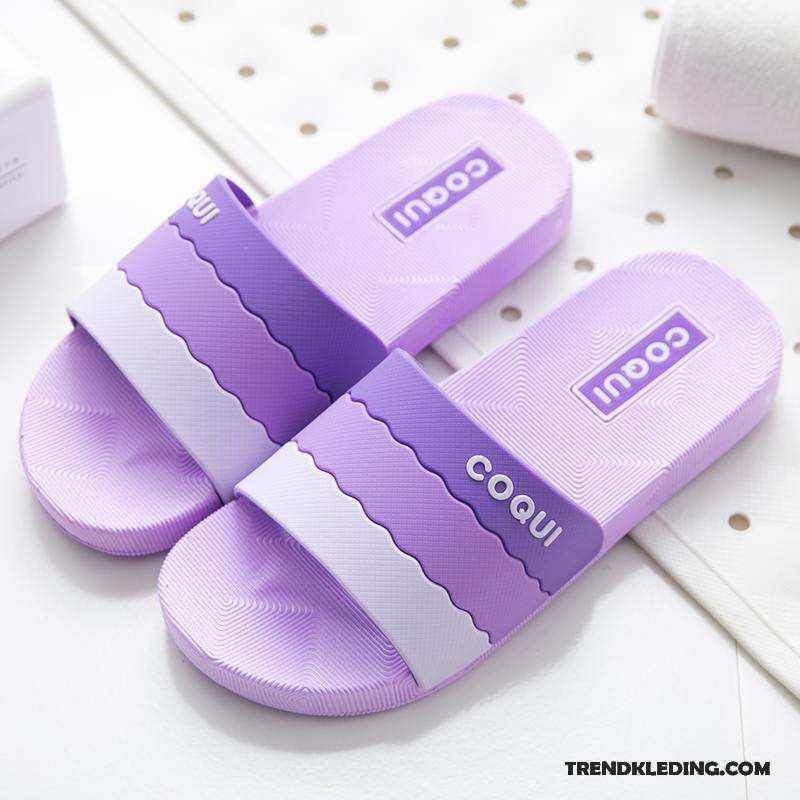 Pantoffels Dames Antislip Binnen Zomer Mannen Badkamer Koel Purper