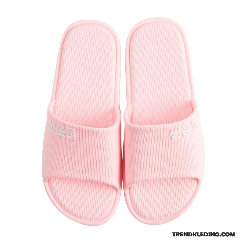 Pantoffels Dames Vrouwen Zomer Mannen Badkamer Binnen Slippers Roze Rood