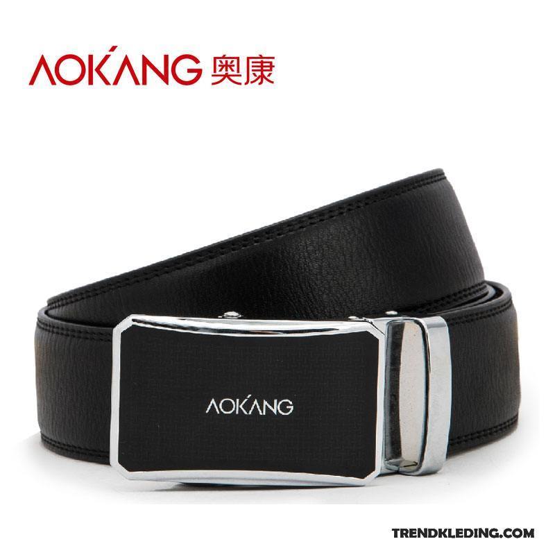 Riem Heren Pak Automatische Aftrek Echt Leer Trend Casual Business