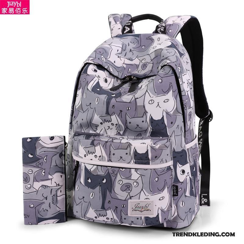 Rugzak Dames Kat Campus Cartoon De Middelbare School Groot Schooltas Kleur