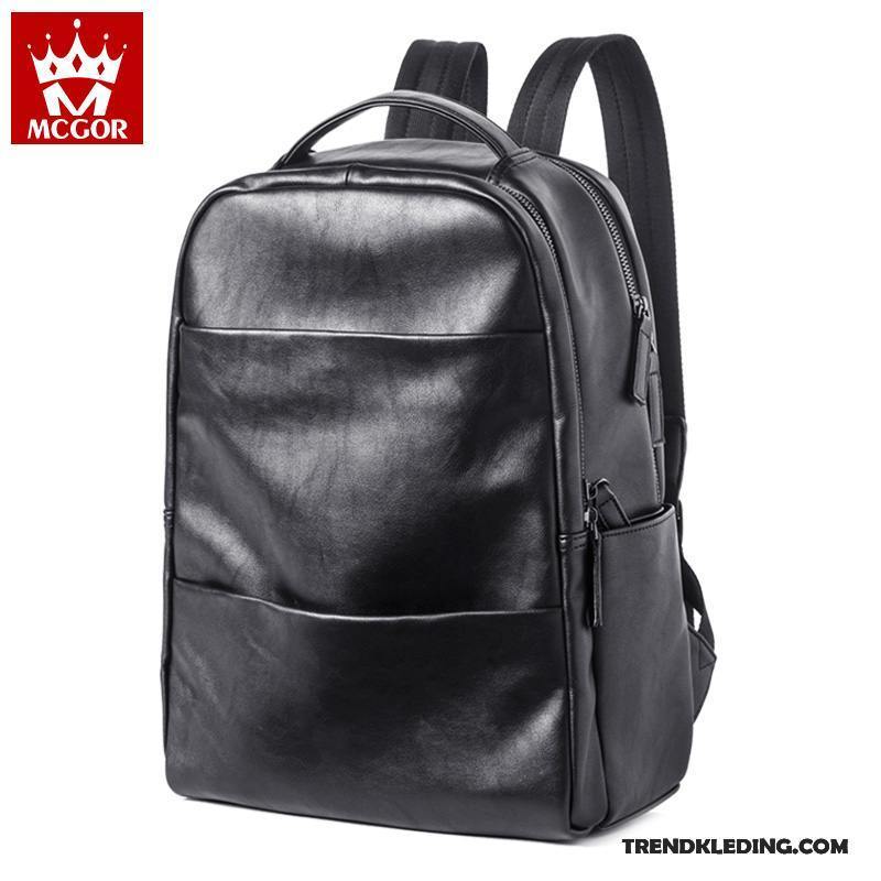 Rugzak Heren Reizen Student Schooltas Mode Casual Trend Zwart