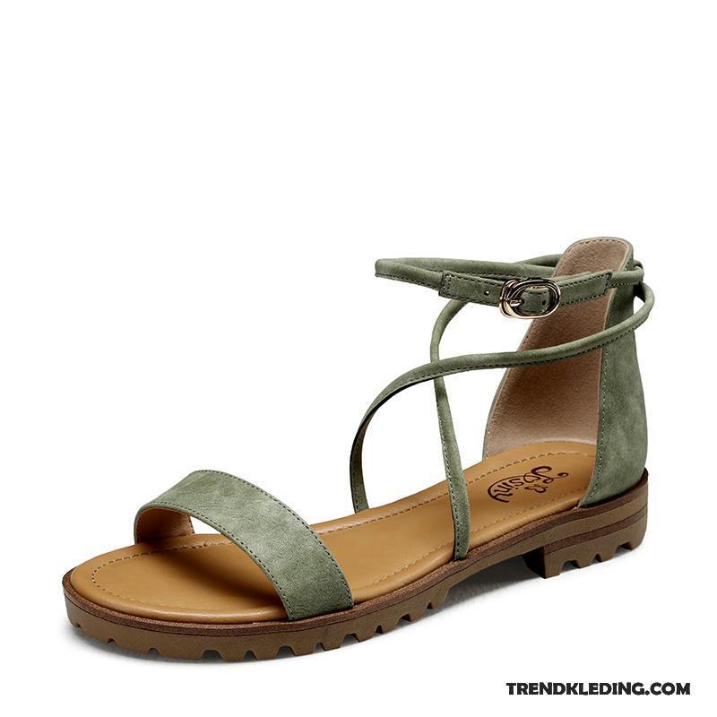 Sandalen Dames Casual Zomer Sandaal Open Teen 2018 Dikke Zool Lichtgroen