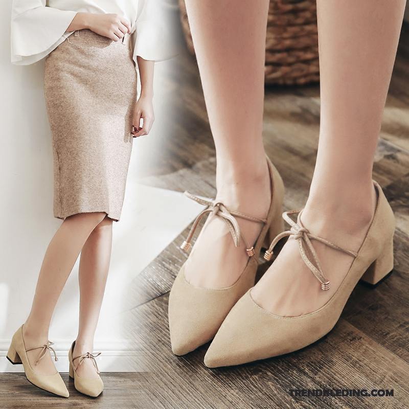 Sandalen Dames Echt Leer Dikke Zool Werk Vrouwen Kant Schoenen Zwart Huidskleur