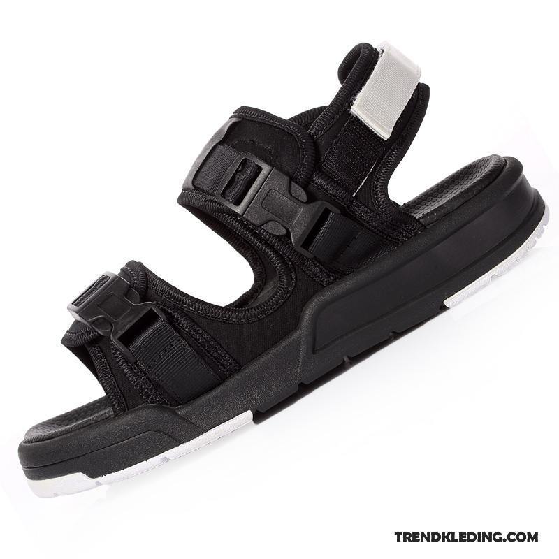 Sandalen Heren Jeugd Dikke Zool Sandaal Mannen Casual Trend Zandkleur Zwart