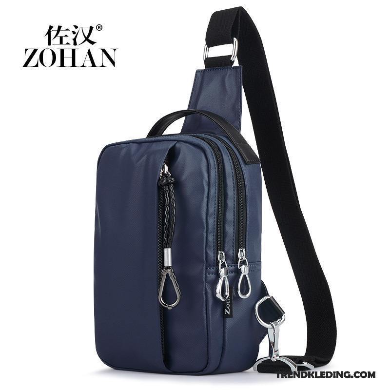 Schoudertas Heren Sport Casual Nieuw Borst Tas Messenger Tas Trend Donkerblauw