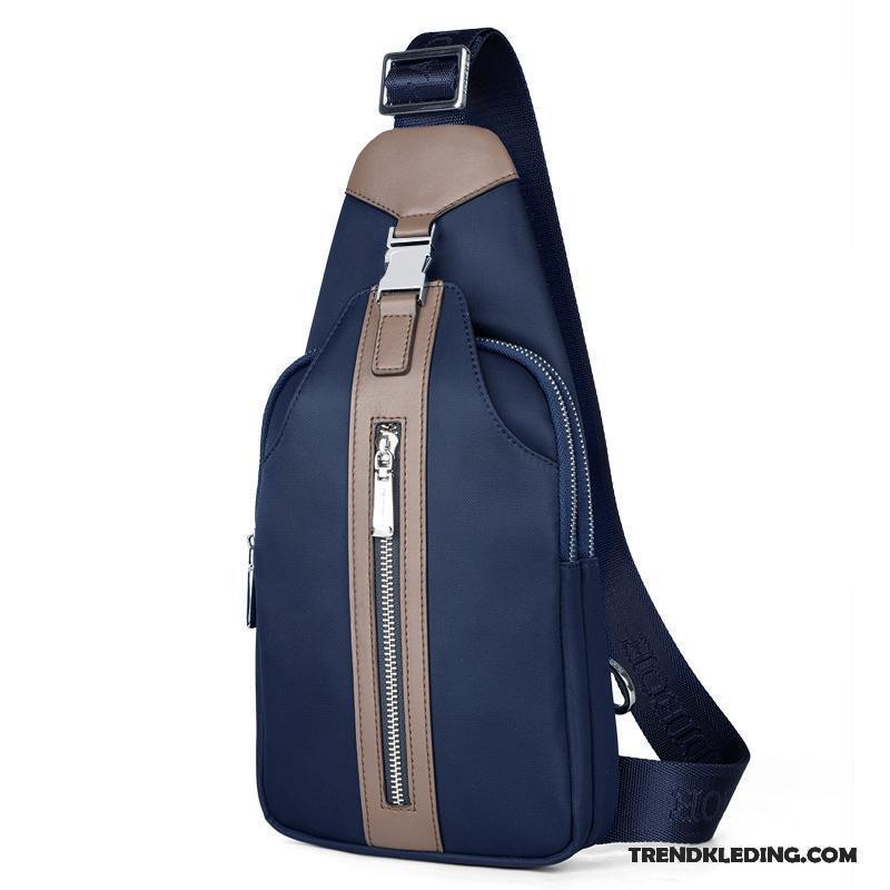 Schoudertas Heren Trend 2018 Canvas Borst Tas Rugzak Casual Donkerblauw