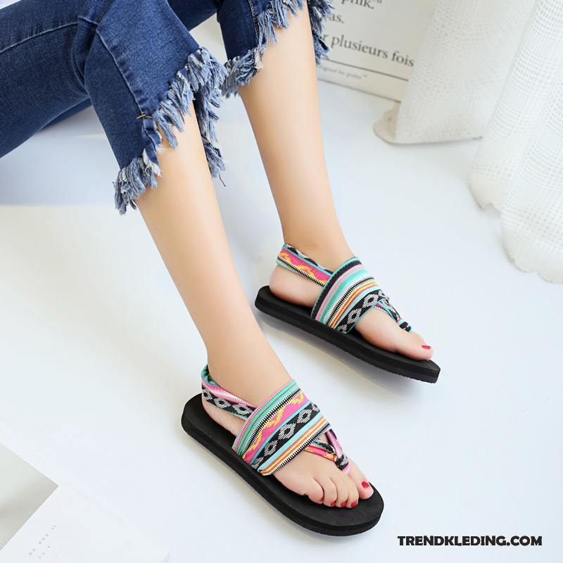 Slippers Dames Trend Persoonlijk Pantoffels Eenvoudige Casual Natie Kleur Gemengde Kleuren Zandkleur