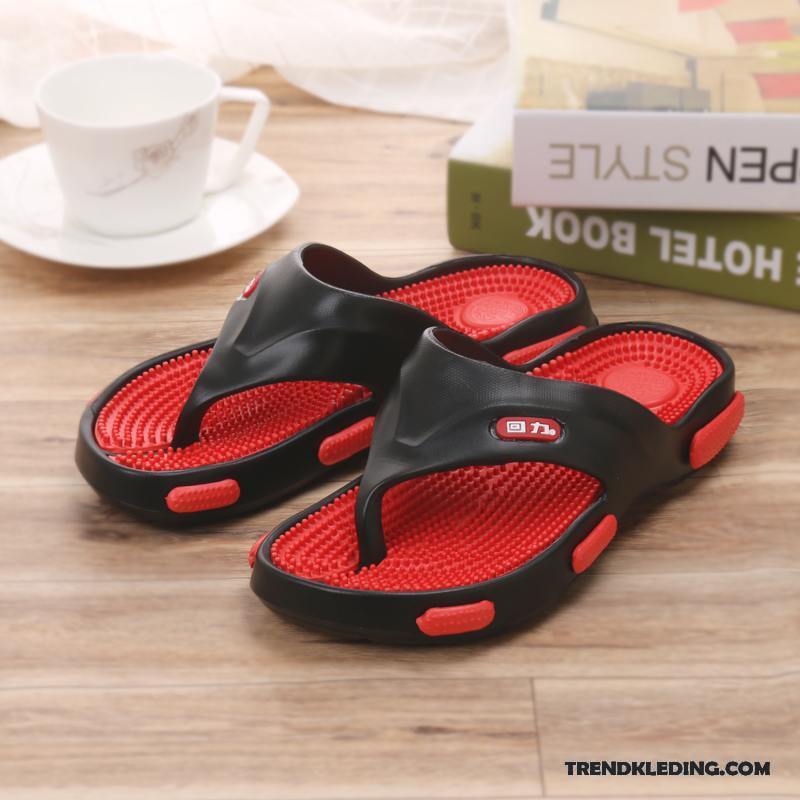 Slippers Heren Mannen Massage Outdoor Schoenen Slijtvastheid Antislip Zandkleur Rood