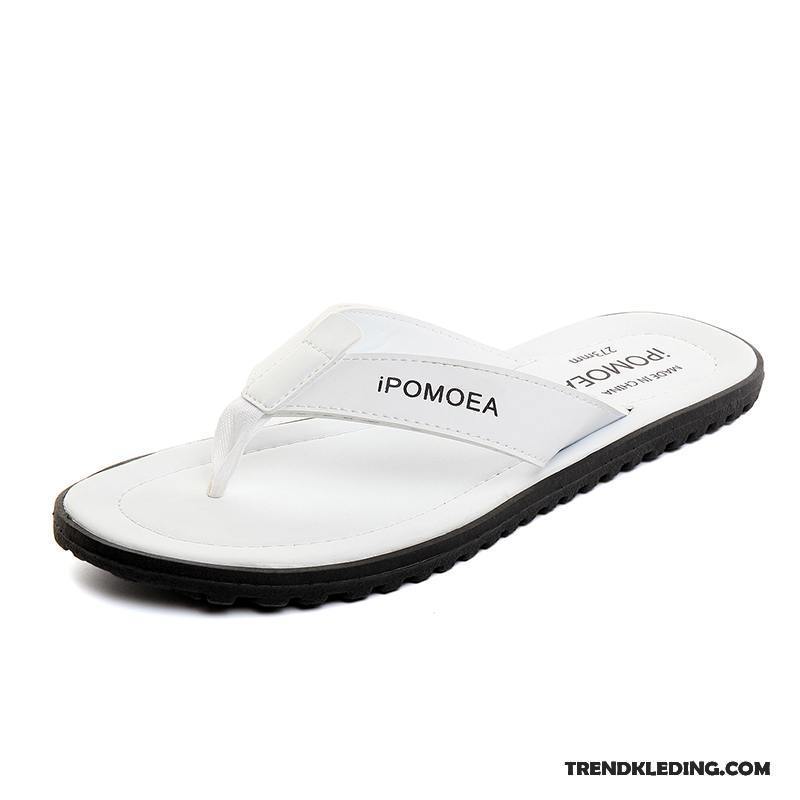 Slippers Heren Zomer Trend Slijtvastheid Antislip Pantoffels Casual Zandkleur Wit