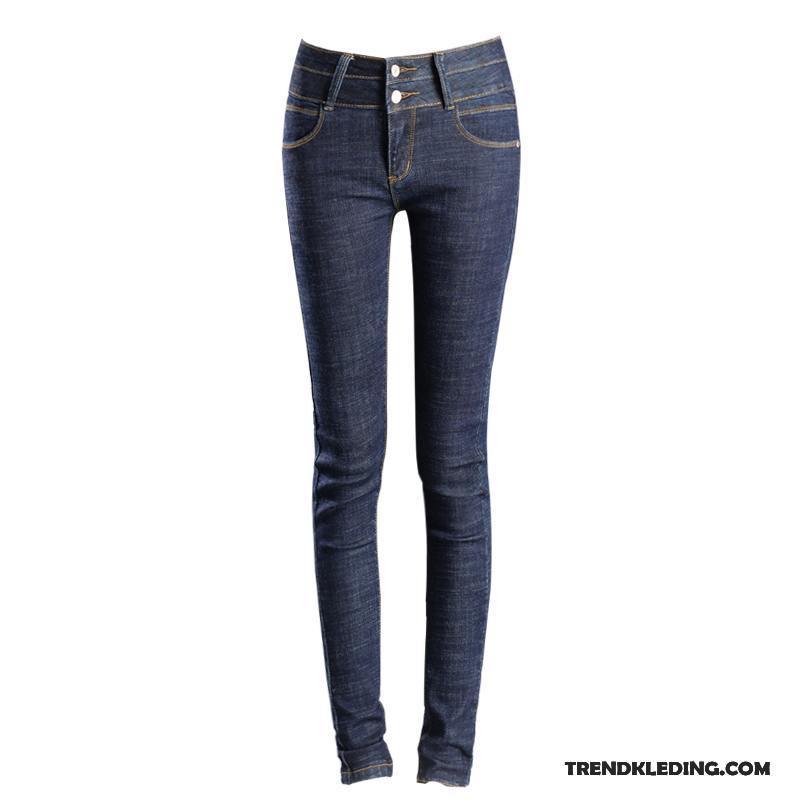 Spijkerbroek Dames 2018 Spijkerbroek Jeans Hoge Taille Nieuw Skinny Potlood Broek Donkerblauw