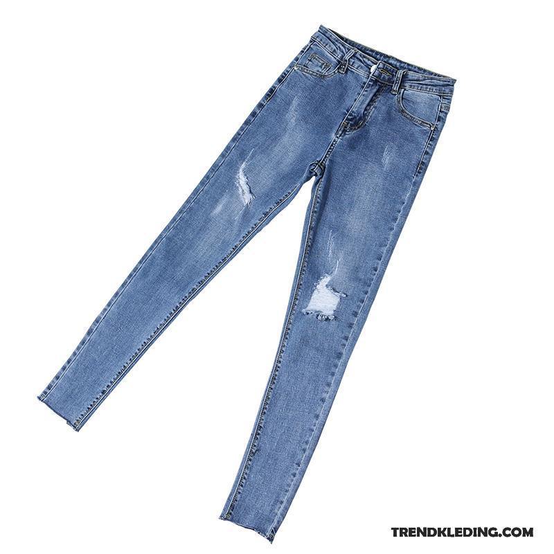 Spijkerbroek Dames Mini Hoge Taille Skinny Super Potlood Broek Spijkerbroek Jeans Blauw