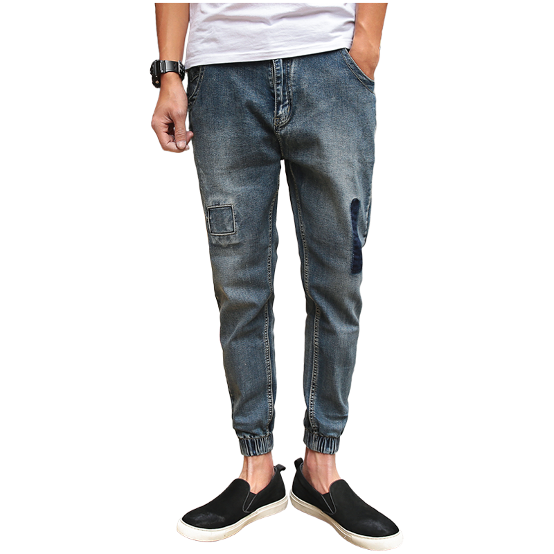 Spijkerbroek Heren Harlan Denim 2018 Vintage Trend Slim Fit Blauw