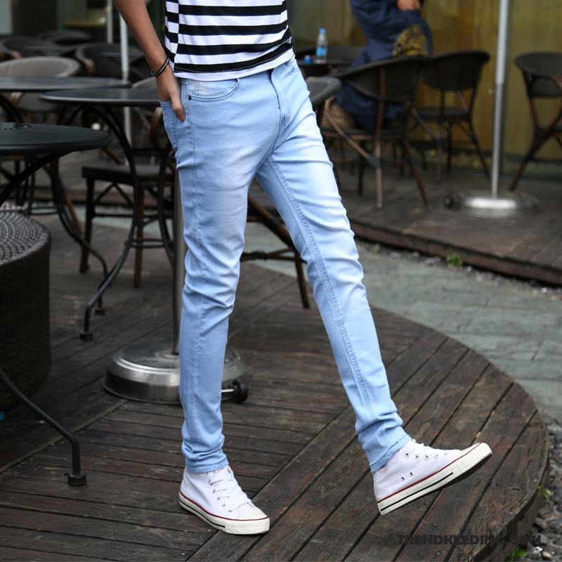 Spijkerbroek Heren Lange Trend Slim Fit Mannelijk Spijkerbroek Jeans Dunne Lichtblauw