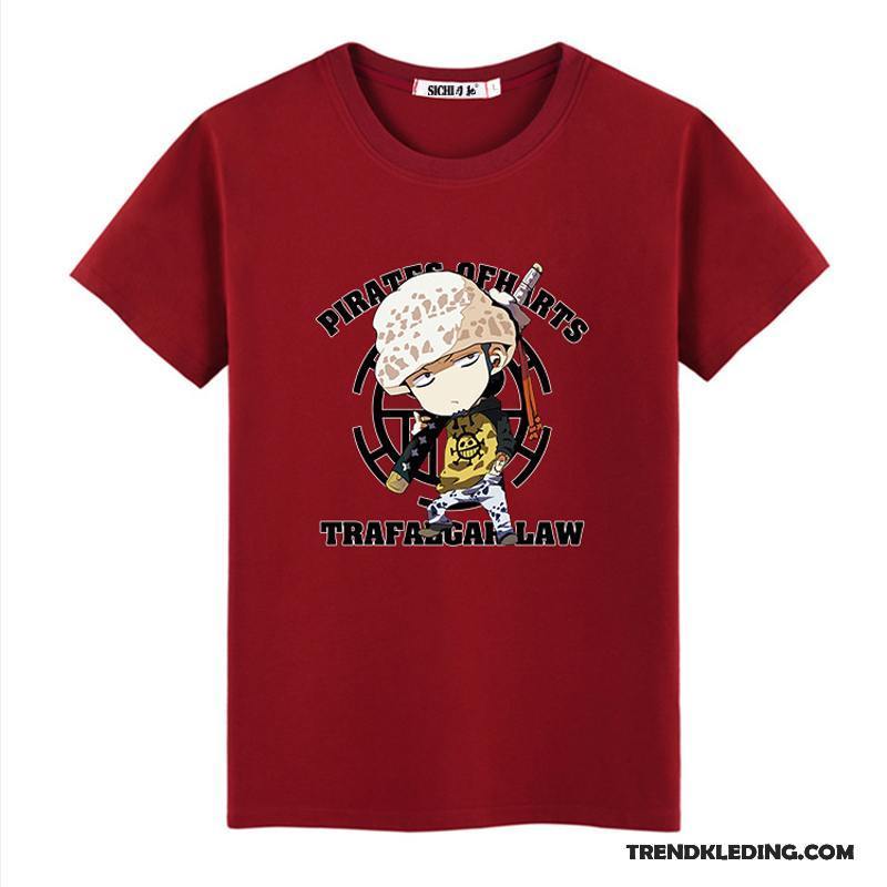 T-shirt Heren Student T-shirts Mannelijk Zomer Onderhemd Korte Mouw Rode Wijn
